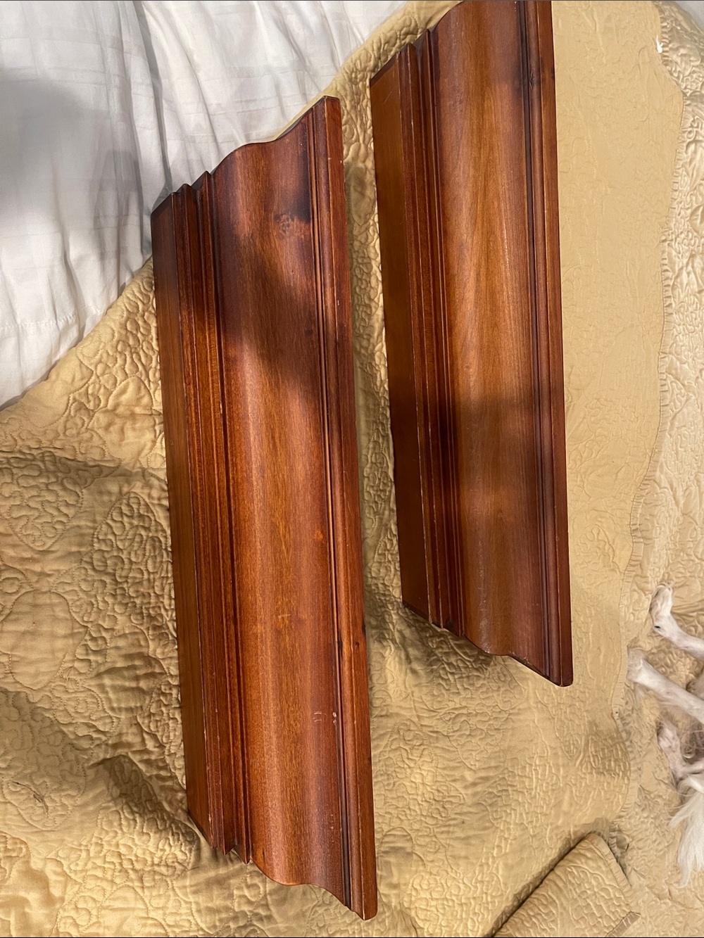 Pottery Barn Brown Crown Molding Shelves- Set of 2